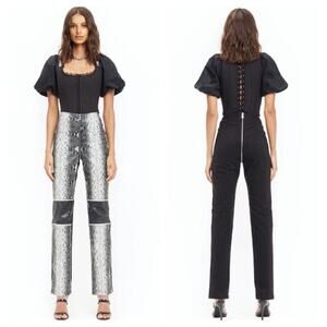 NWT I.AM.GIA Hendrix Faux Leather Snakeskin Zipper Trouser Pants XS